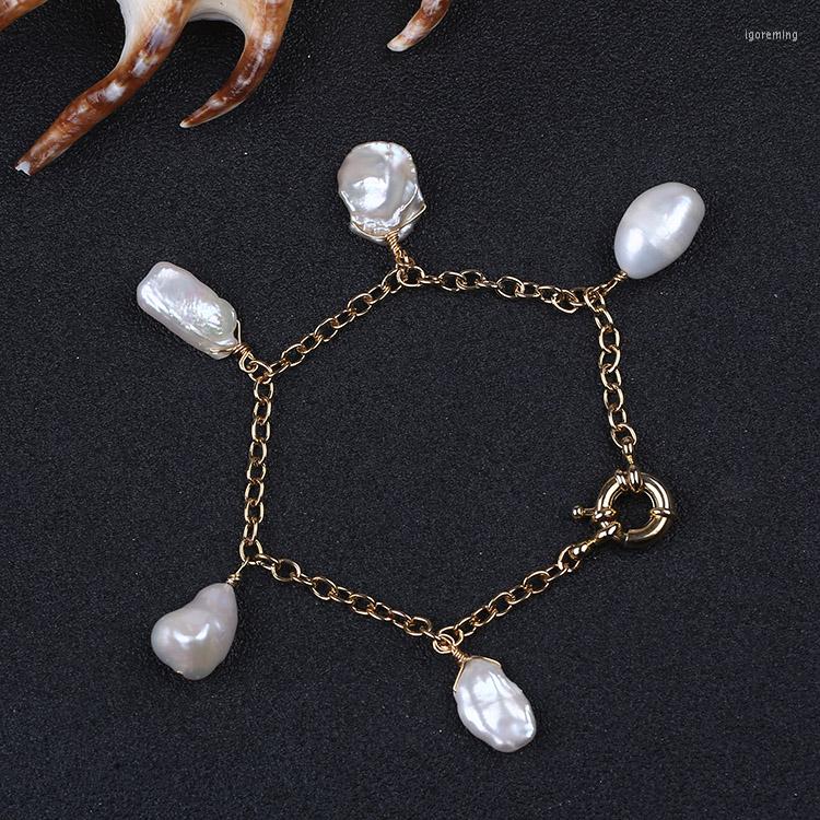 

Link Bracelets 19cm Length 20g Weight Biwa Pearl And Keshi Bracelet