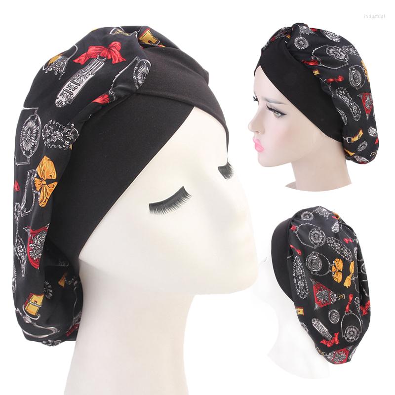 

Ethnic Clothing Fashion Printed Turban Hat Silk Blend Women Wrap Head Scarf Inner Hijabs For Cap Muslim Headdress Bonnet Hijab Underscarf
