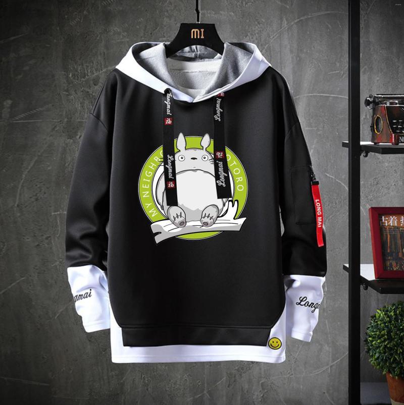 

Men' Hoodies Anime TOTORO Hooded Teenagers Cartoon Costume Unisex Casual Fake Two-Piece Sweatshirt Jacket, 03