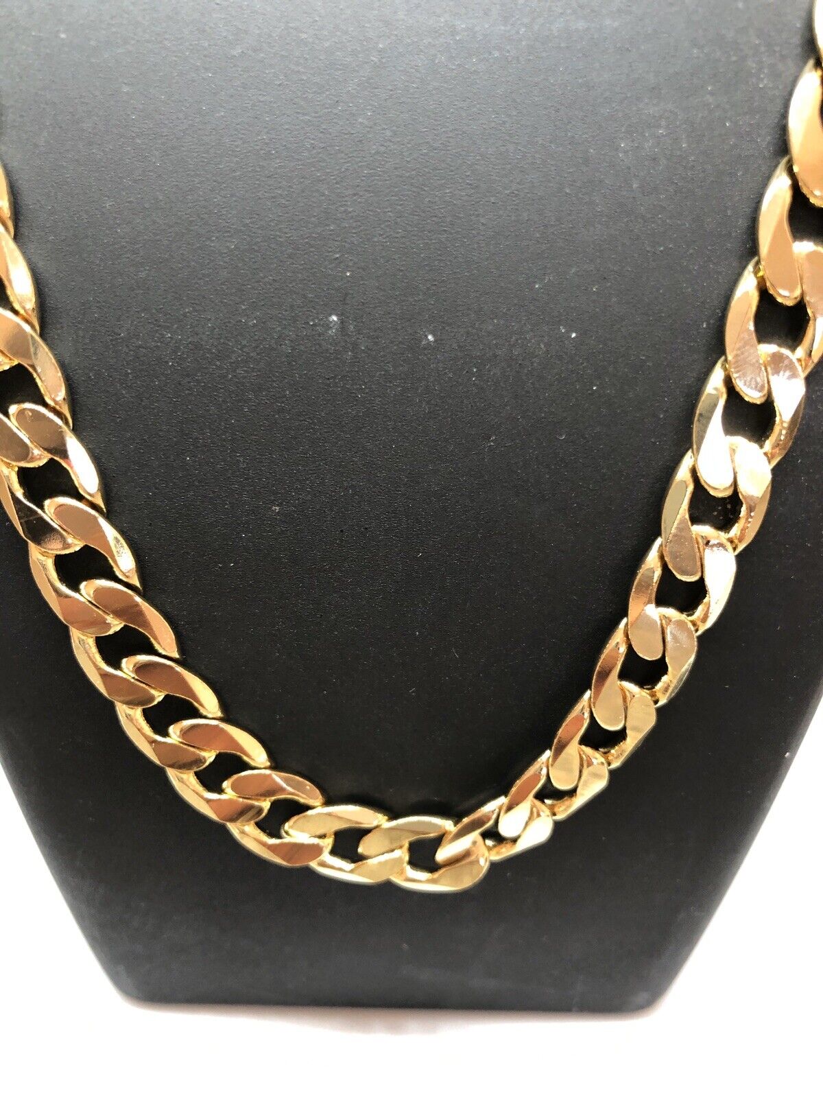 

600mm HEAVY 12MM Fine Gold Men's Necklace Chain Xmas Gift Son Dad