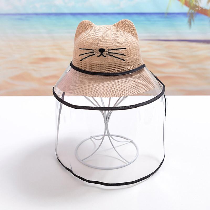 

Hair Accessories 6-24M Born Baby Sunhats Bucket Hat Protective Full Face Shield Mask Cover Detachable Infant Kids Fisherman Cap Cute Kitty, Black hat