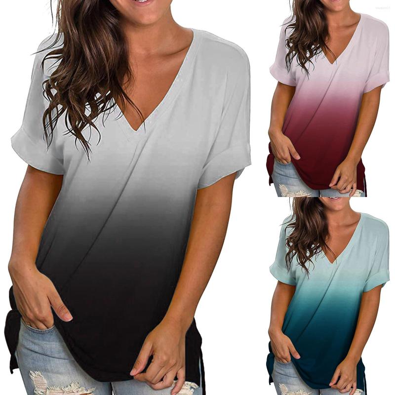 

Women's T Shirts For Women Casual Summer Womens Daily Spring Tops Gradient Printed Western Tees, Black