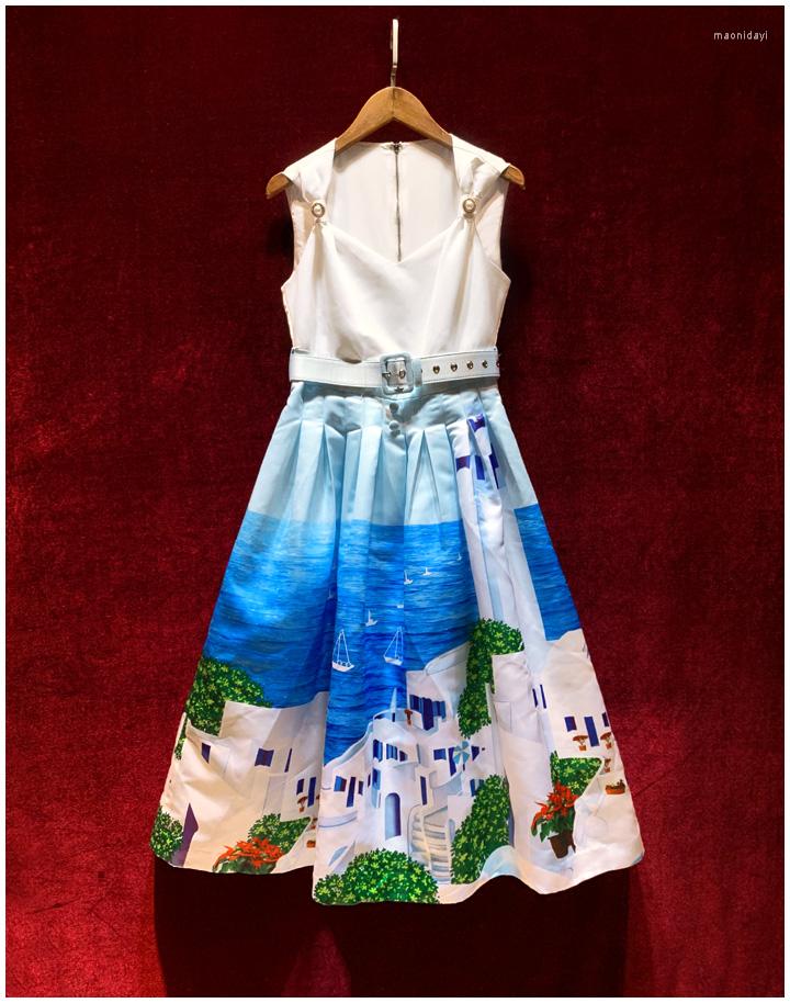 

Casual Dresses A10887 High Quality Fashion Women 2022 Spring Dress Luxury European Design Party Style, Picture shown