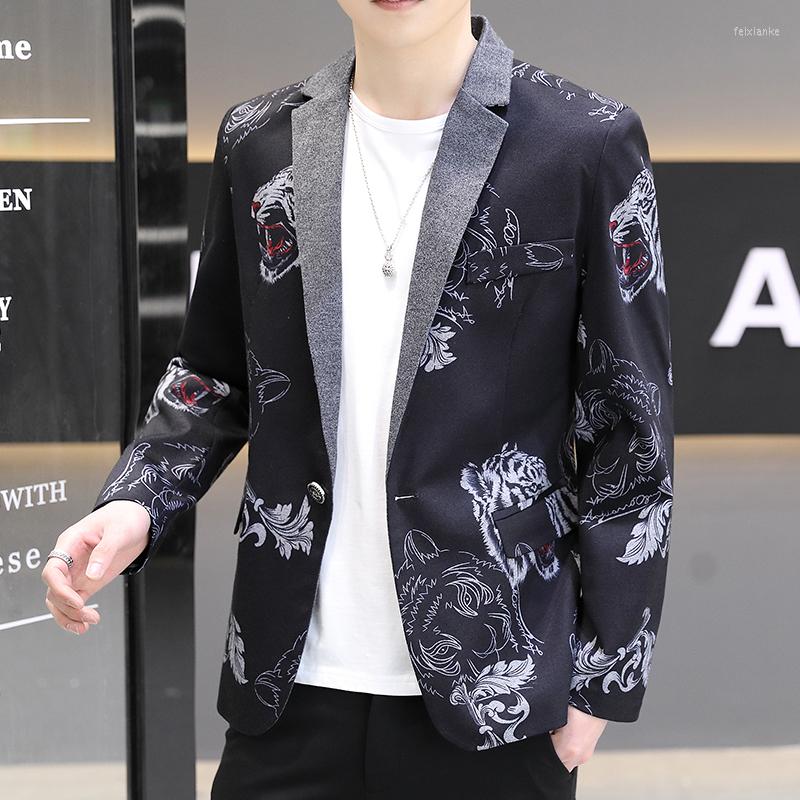 

Men's Suits 2022 Suit Men's Spring And Autumn Korean Of The Trend Shirt Small Jacket Yuppie Personality Casual Single West, Blue