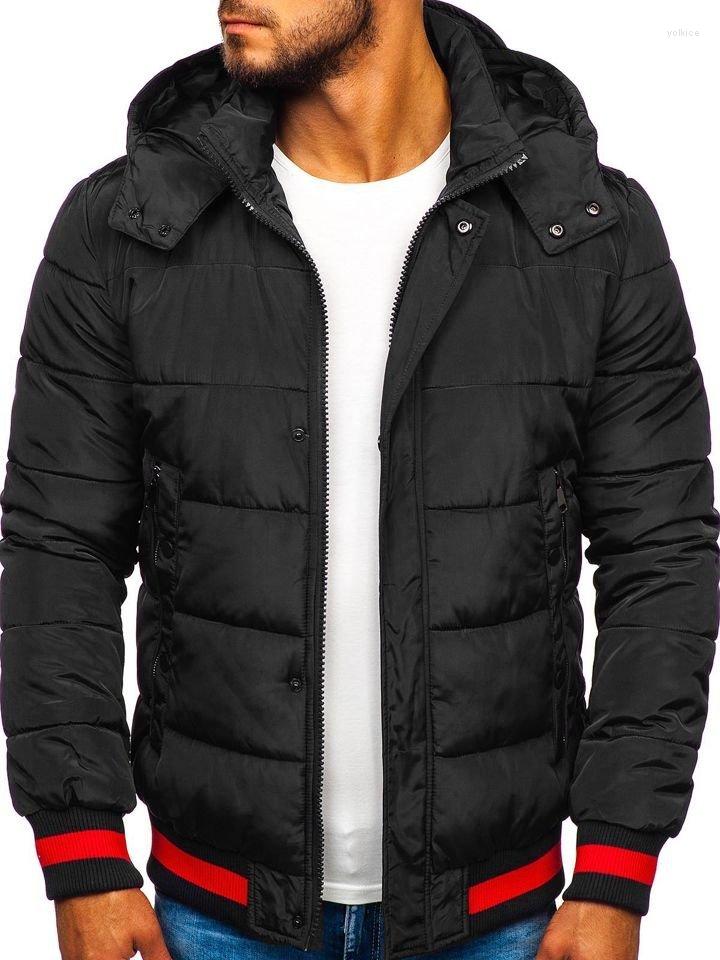 

Men' Down ZOGAA Fashion Zipper Cotton-padded Casual Jacket Coat Autumn Winter Warm Men Clothes, Black
