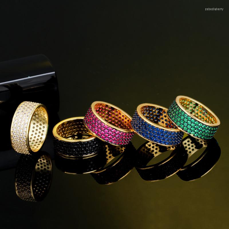 

Wedding Rings ThreeGraces Fashion Black Green Cubic Zirconia Gold Color Round CZ Engagement Ring For Women Korean Trendy Party Jewelry R222