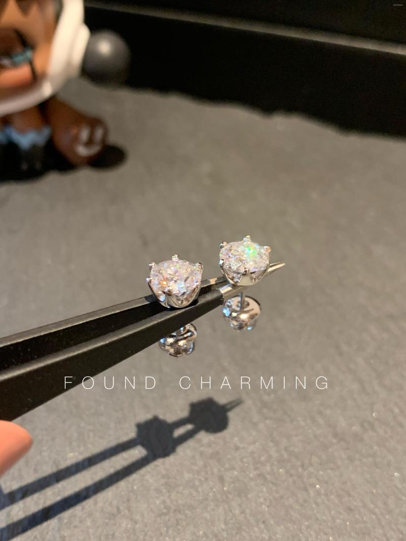 

Stud Earrings Tulip Shape Six Claw Moissanite VVS Diamond Elegant Jewelry