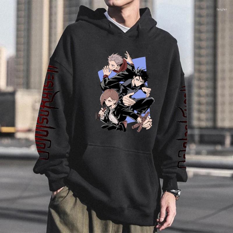 

Men's Hoodies Japanese Anime Jujutsu Kaisen Graphic Sweatshirt Men Harajuku Cartoon Streetwear Yuji Itadori Male, Blue