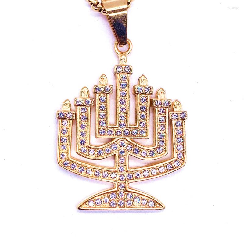 

Chains Menorah Pendant Judaica Necklace Women/Men Religious Symbols Jewelry Long Chain