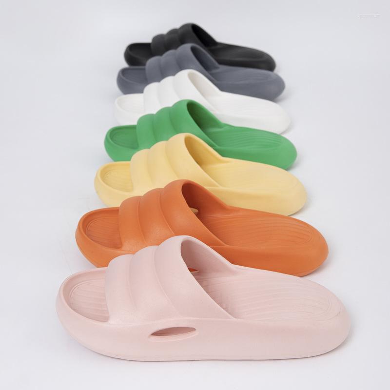 

Slippers Women Solid Color Non-slip Thick Bottom 2022 Ladies Summer Indoor Soft And Comfortable Sandals Couple Shoes, Black