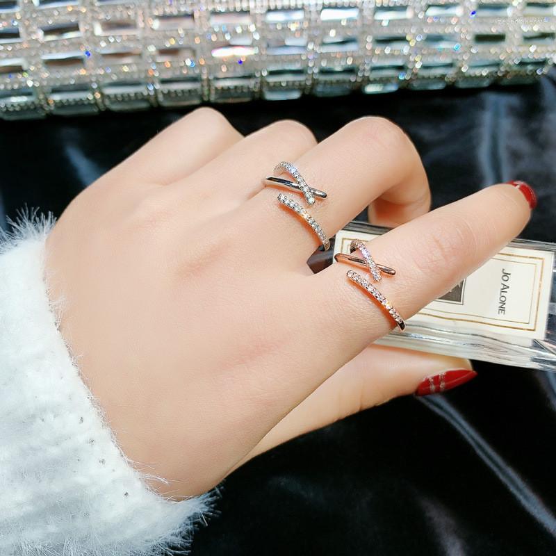

Wedding Rings 2022 Jewelry Fashion Simple Cool Wind Cross Ring Female Personality Ins Light Luxury Exaggeration