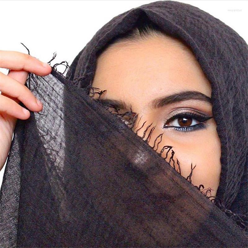 

Ethnic Clothing Wholesale Price 70 175cm Women Muslim Crinkle Hijab Scarf Soft Cotton Headscarf Islamic Head Wraps Femme Musulman