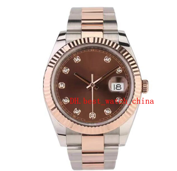 

126331 41mm diameter Rose Gold Men's watch Automatic Machine 126331 Chocolate Color Diamond Asia 2813 Sport Sapphire Glass 2022, Customize
