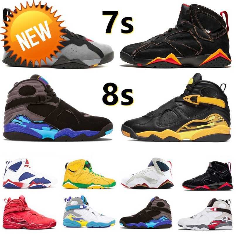 

NEW Jumpman 7 8 Men Basketball Shoes 7s Citrus Bordeaux Topaz Mist Patent Leather Hare Flint 8s Paprika Taxi Aqua Raid South Beach Peat, Color#9