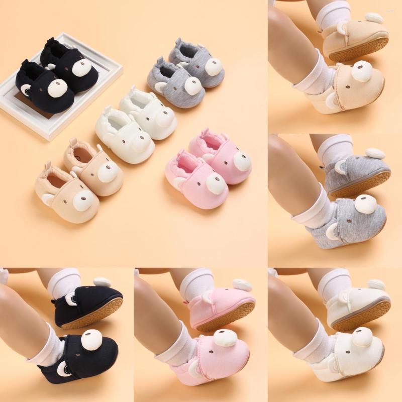 

First Walkers Baby Shoes Boys Girls Cute Bear Soft Rubber Sole Non-Slip Toddler Comfortable Foot Casual Walking, Pink