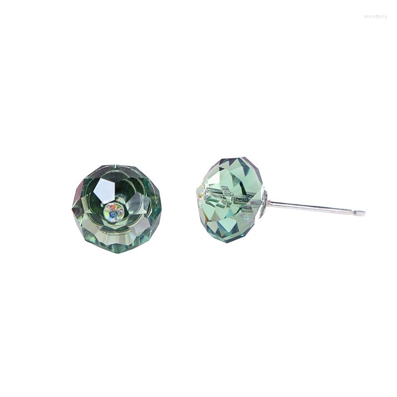 

Stud Earrings Crystals From Austria Colorful Ball Shaped Beads Piercing 925 Silver Fine Jewelry For Women Wedding Girls
