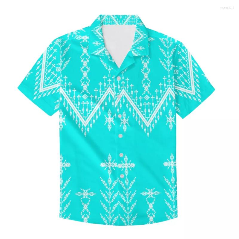 

Men's Casual Shirts High Quality Men Short Sleeve Button Tattoos Tribal Shirt Slim Fit Muscle Custom Polynesian Hawaii Tribe Tops, Qqqtbuluo08f16