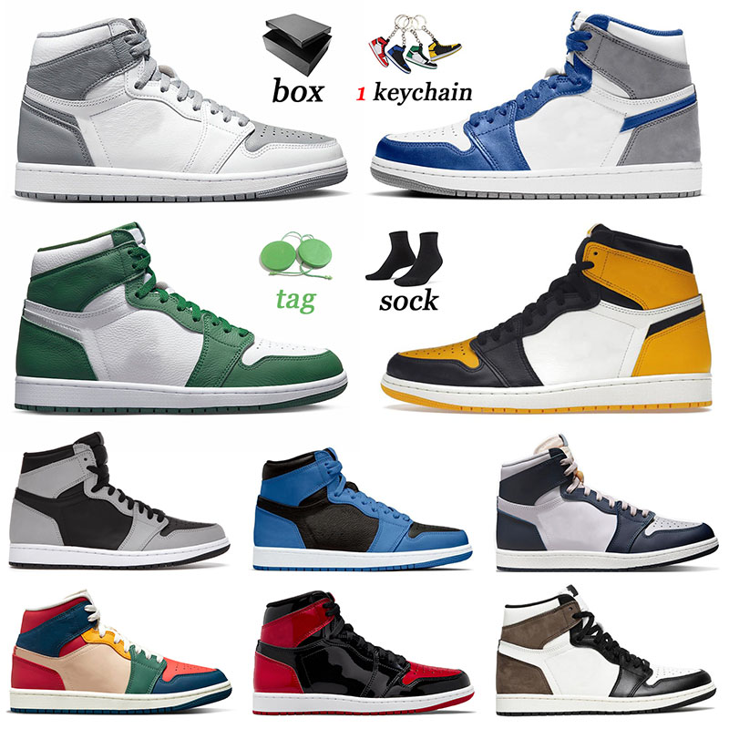 

Jorden 1s Sneakers Basketball Shoes High OG Yellow Toe Jumpman 1 Men Women Jordens Gorge Green Stealth University Blue Dark Marina Blue Multi Color Trainers Sports, 36-46 mid blue mint