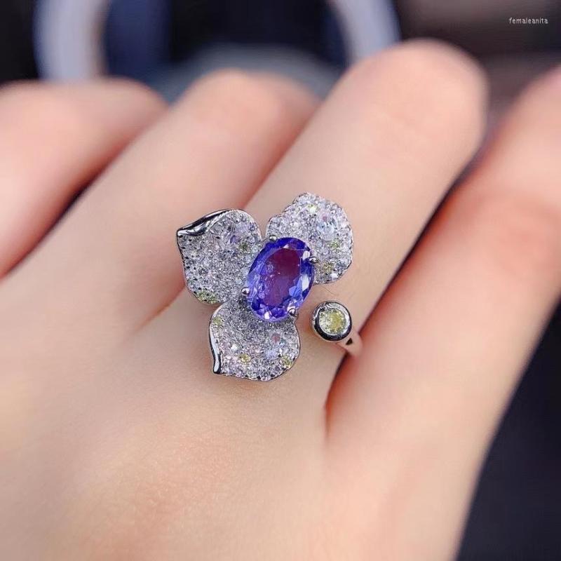 

Cluster Rings CoLife Jewelry Natural Tanzanite Ring For Engagement 5mm 7mm Silver 925