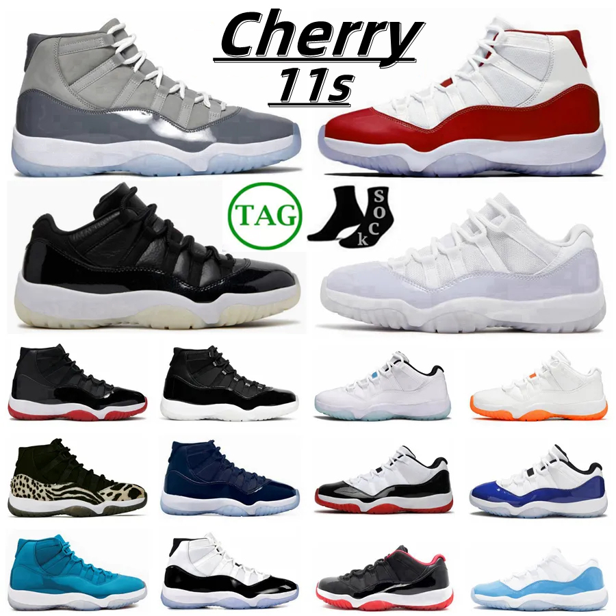 

Jumpman 11 11s Men Basketball Shoes Cherry Cool Grey Midnight Navy Jubilee 25th Anniversary Concord Bred Low 72-10 Legend Blue Mens Women Trainer