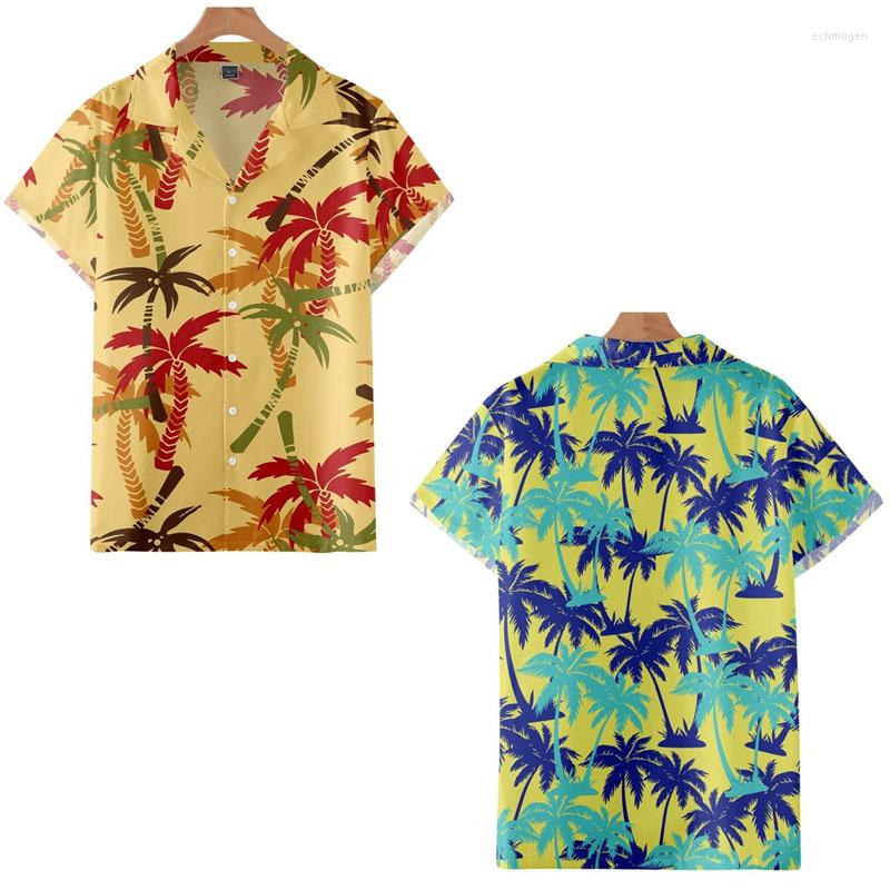 

Men's Casual Shirts 2022 Hawaiian Coconut 3D Printing Cuban Short Sleeved Shirt Men's Fashion For Tourism Vacation Beach, W b105
