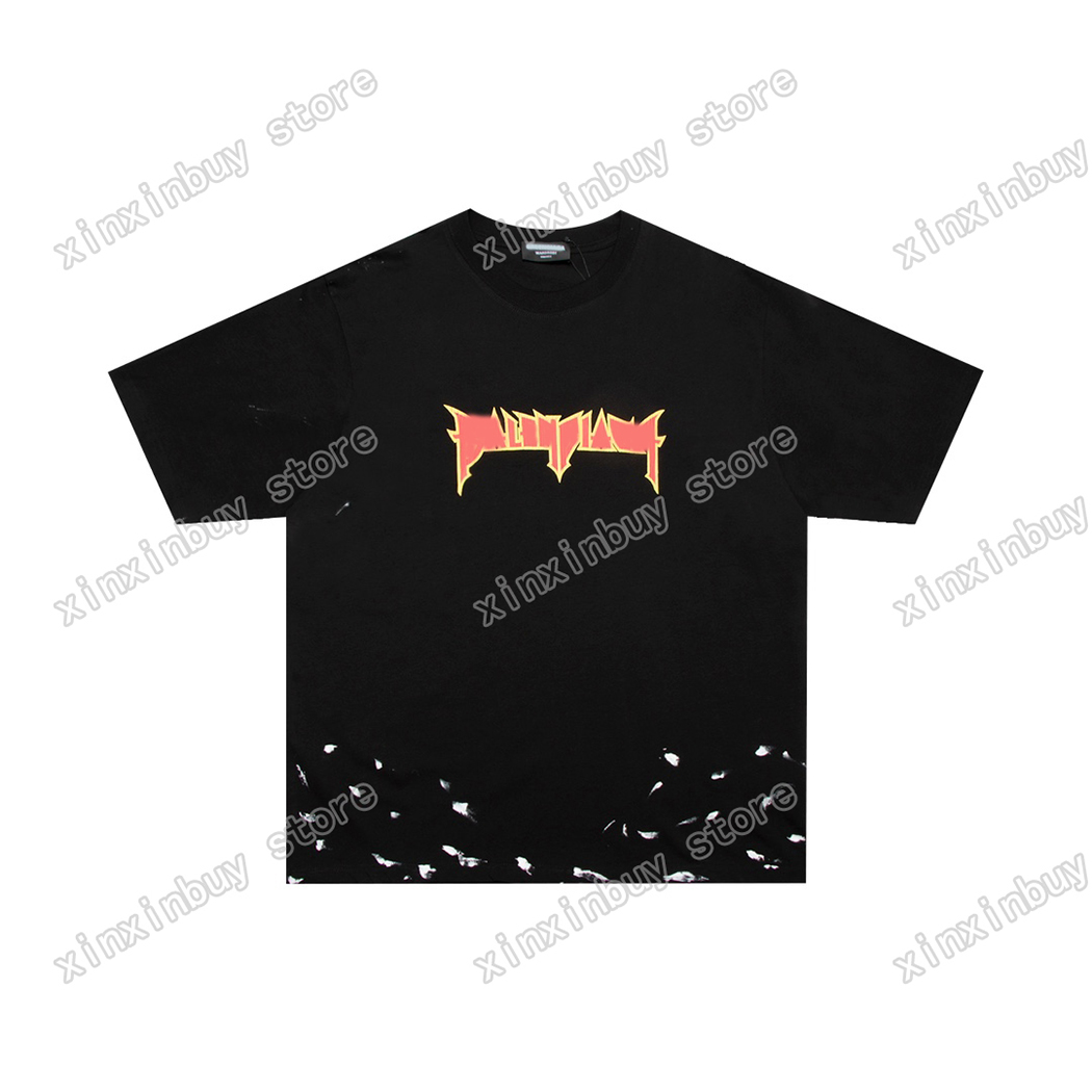 

xinxinbuy Men designer destroyed Tee t shirt france Paris Splash ink print short sleeve cotton women white black Apricot XS-L, 01