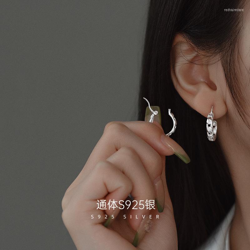 

Backs Earrings Real 925 Sterling Silver Chain Pattern Clip For Women Men Unisex Simple Jewelry Gifts Hypoallergenic Earring