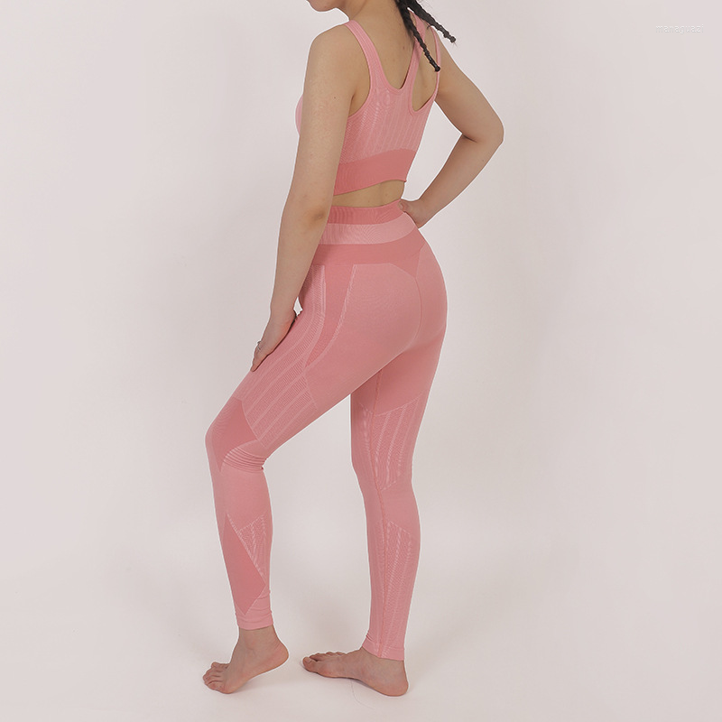 

Active Sets Gym Woman Tracksuit Yoga Set Sports Workout Clothing Seamless Fitness Leggings Padded Sport Bra Sportswear 2 Piece Suits Female, Pink bra pants