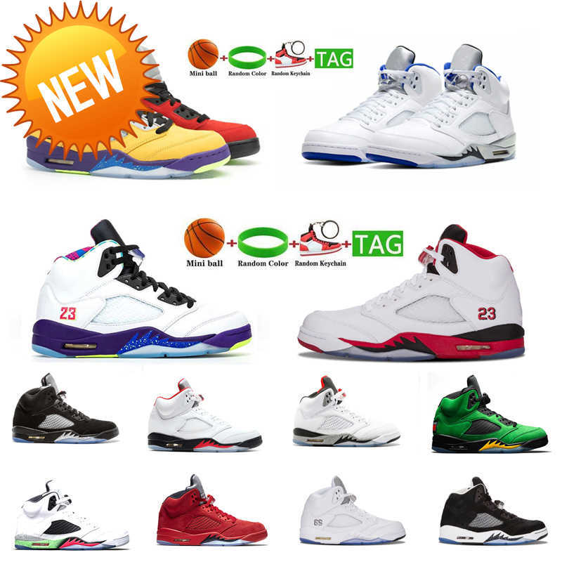 

NEW 5 Men Basketball Shoes 5s Racer Blue Bluebird Oreo Raging Bull What The Fire Red Mens Womens Outdoor Trainers Sneakers, 2 stealth