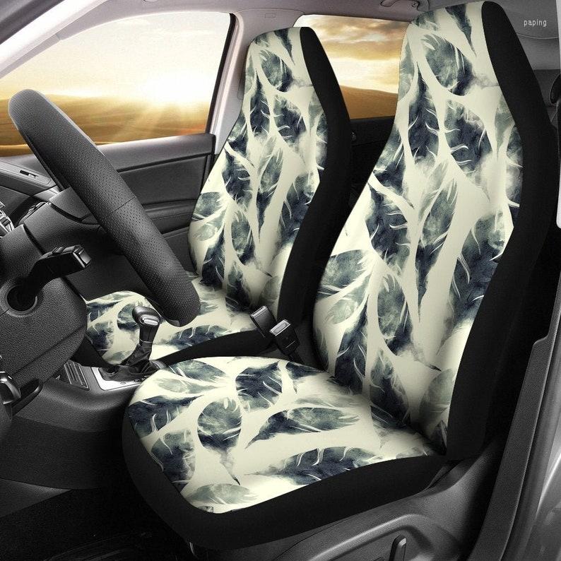 

Car Seat Covers Feathers Ivory Cream Pair 2 Front Cover For Protector Accessory
