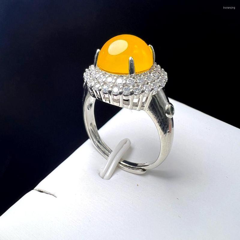 

Wedding Rings Yellow Agate Finger Ring Charm Adjustable Round Copper Stone For Women 2022