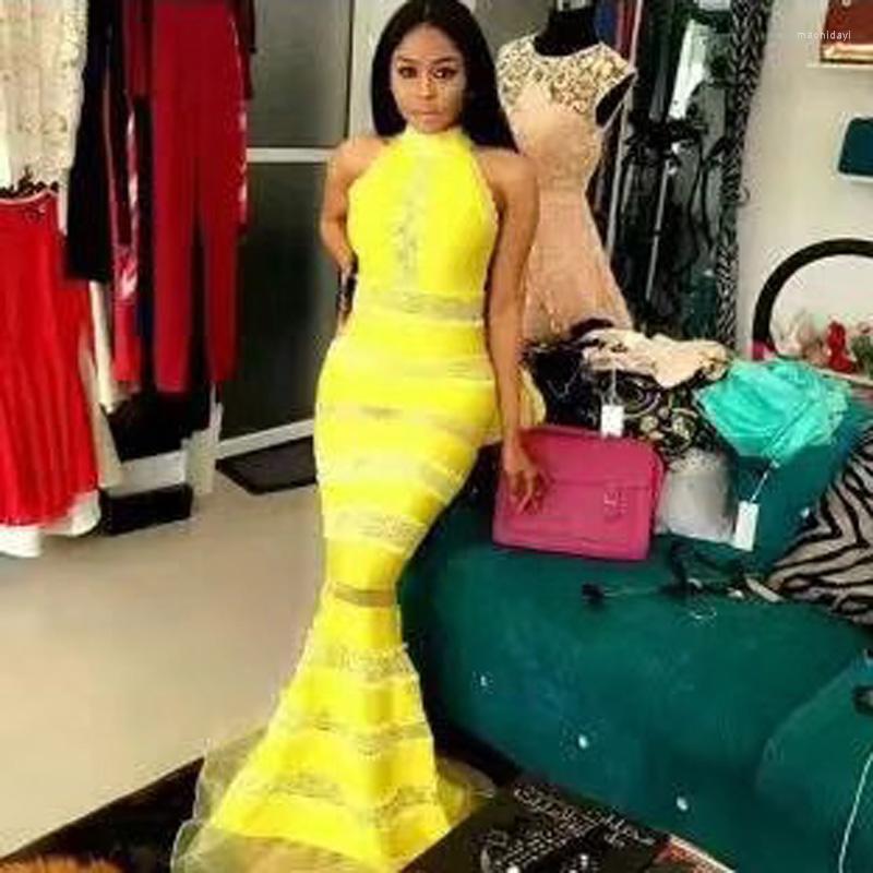 

Casual Dresses Fashion Yellow Red Black Long Women Dress High Quality Sleeveless Hollow Out Celebrity Cocktail Party Vestidos Wholesale