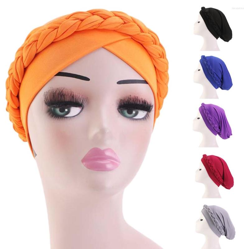 

Ethnic Clothing Muslim Women Braid Turban Hijab Chemo Cap Beanie Cancer Scarf Headscarf Wrap Bonnet Hat Hair Loss Headwear Fashion Solid