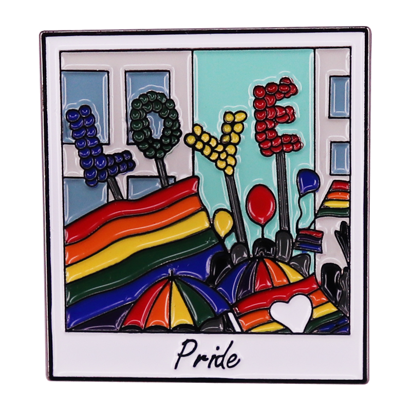 

Photo Love Balloons Pride Enamel Pin LGBT Rainbow Flag Brooch Badge Backpack Collar Pins Hat Jewelry Accessories, As picture