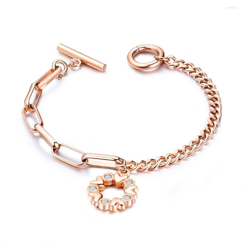

Link Bracelets Women Bracelet Circle Pendant Birthday Wedding Chain Bangle Fashion Personalized Hand Ornaments Decoration Jewelry