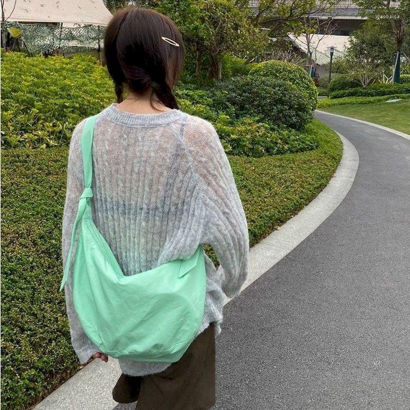 

Waist Bags 2022 Canvas Bag Diagonal Shoulder Strap Dumpling Small Crescent-shaped Student Girl Cross Body, Green