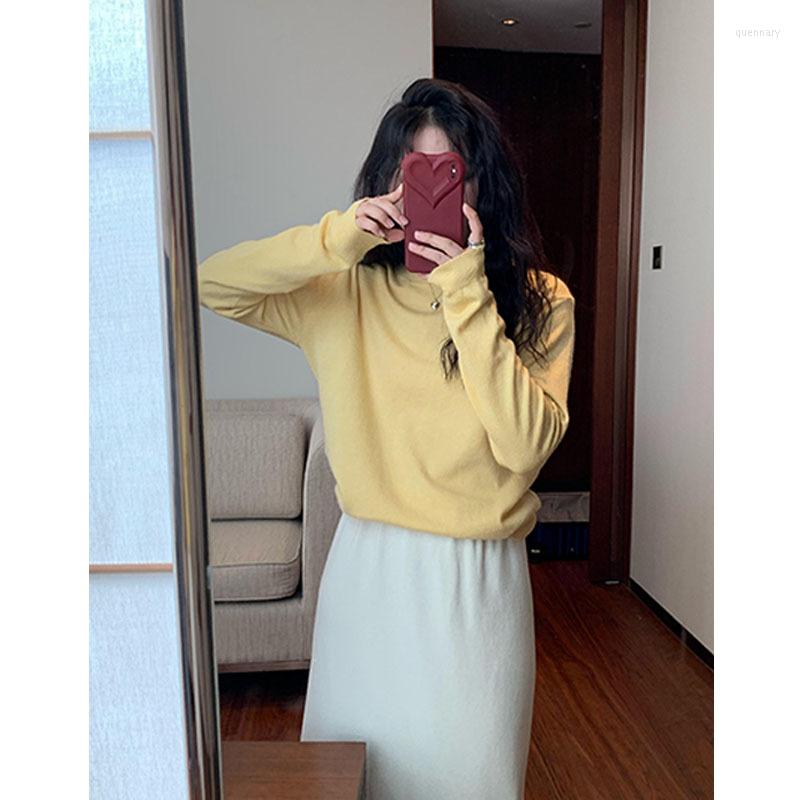 

Women's T Shirts Casual Long Sleeve Round Neck Solid Color Winter Knit Gray, Black