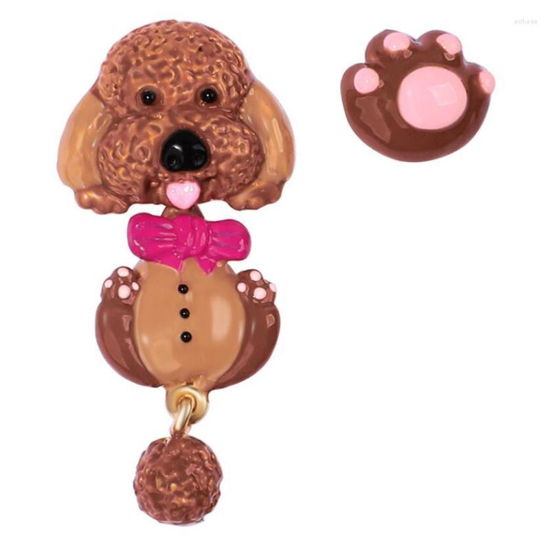 

Necklace Earrings Set CSxjd 2022 Arrival Hand-painted Enamel Glazed Animal Dog Asymmetric For Women Gift, Picture shown