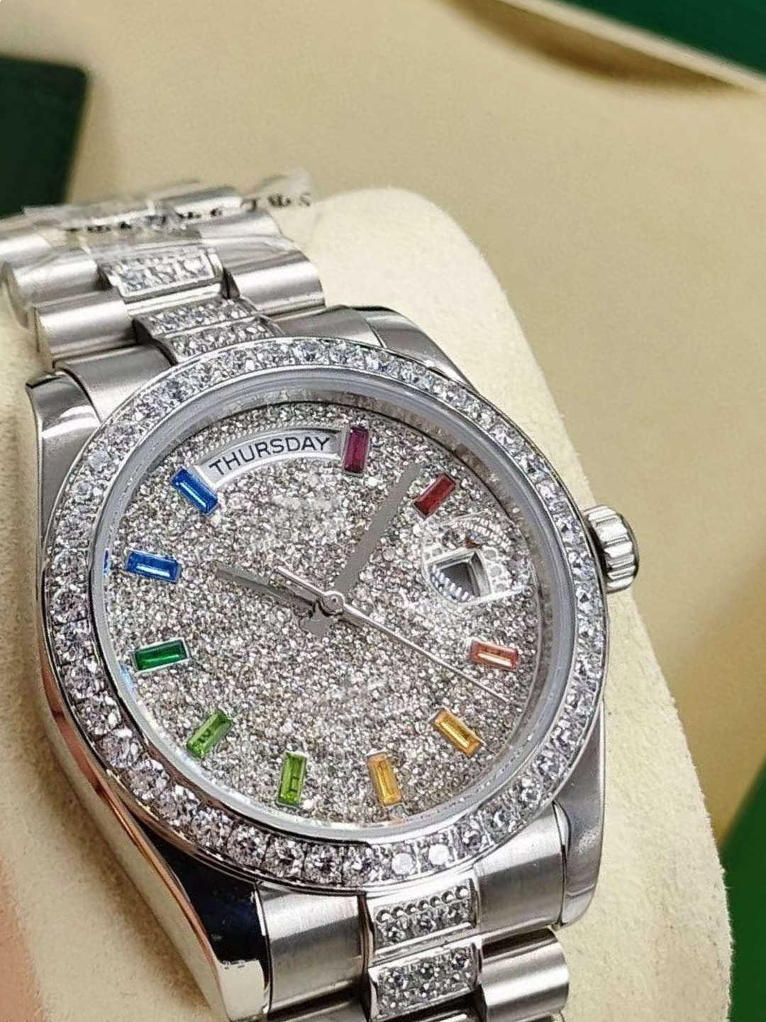 

Watches Mens Automatic Mechanical Watch 2813 Movement Wristwatch 36mm Diamond Iced Out Sapphire crystal Women Watchs montre Designer wristwatches aaa