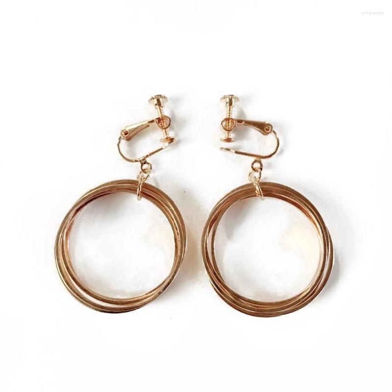 

Backs Earrings Round Circles Sweet Elegant Party Holiday Clip Earring