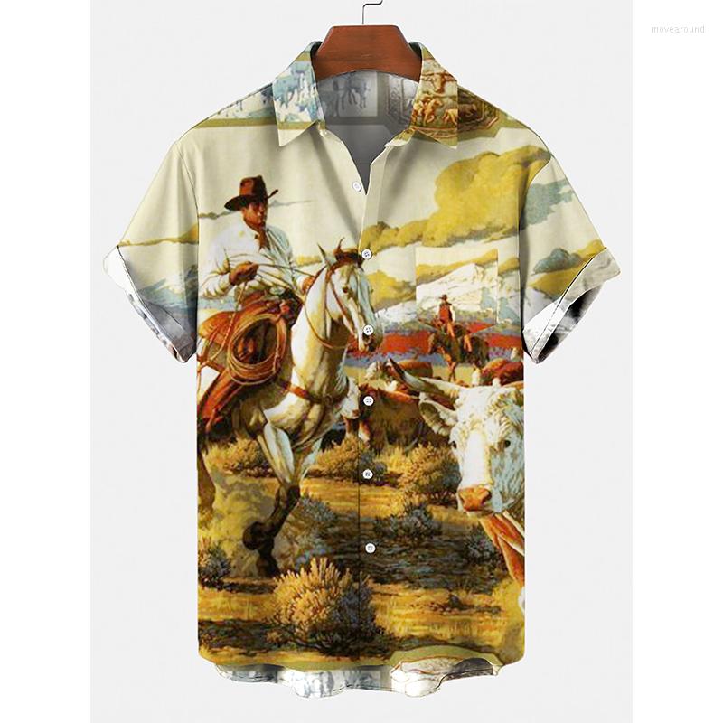 

Men's Casual Shirts Summer For Men Short-Sleeved Large Size Creative Digital Printing Men's Tops Male, La10656
