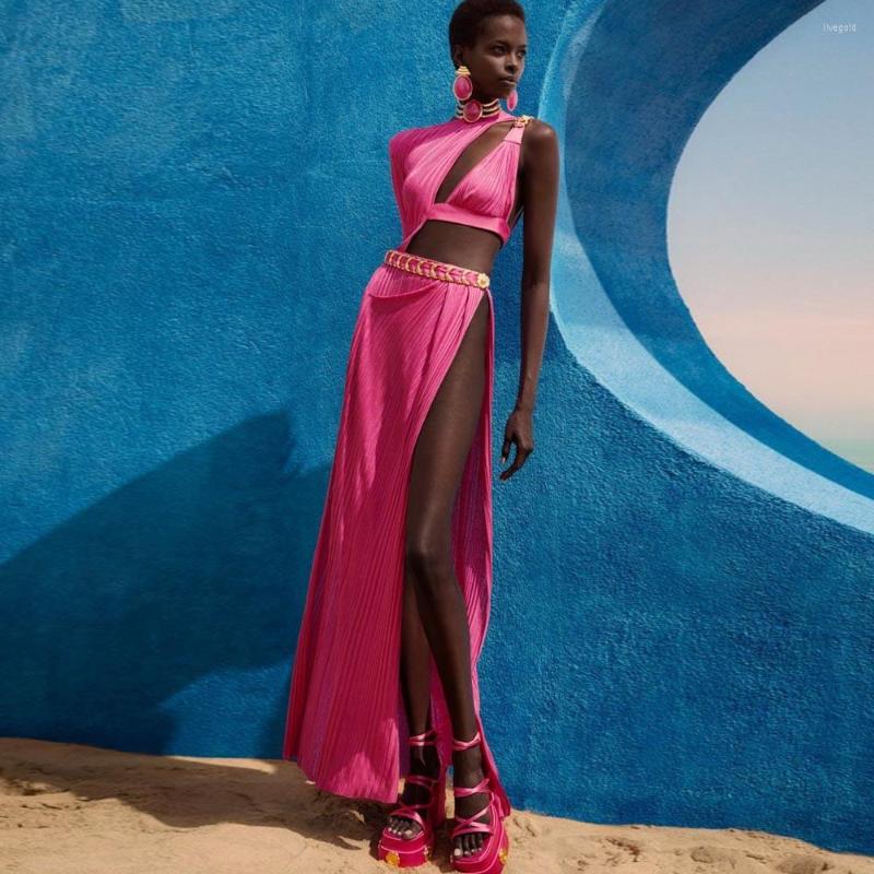 

Party Dresses Off Shoulder Pink Satin Dress With Pocket Ankle Length Prom Sexy Long Women Clothing Slit Ever Pretty Woman Gown, Khaki