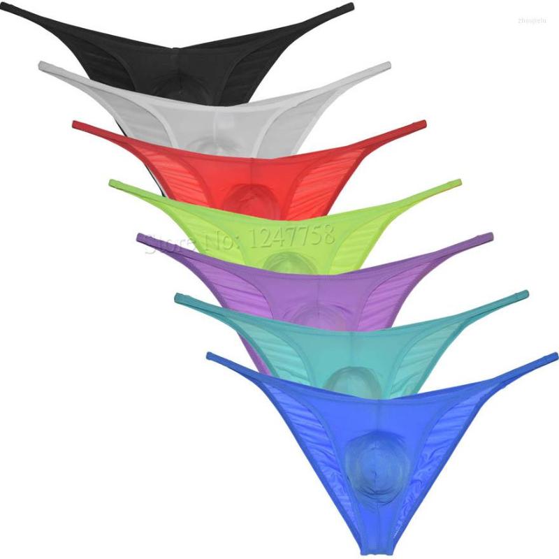 

Underpants Men Micro Briefs Underwear Posing Hipster Ice Silk Bikini For Sexy Lingerie Jockstrap, Black