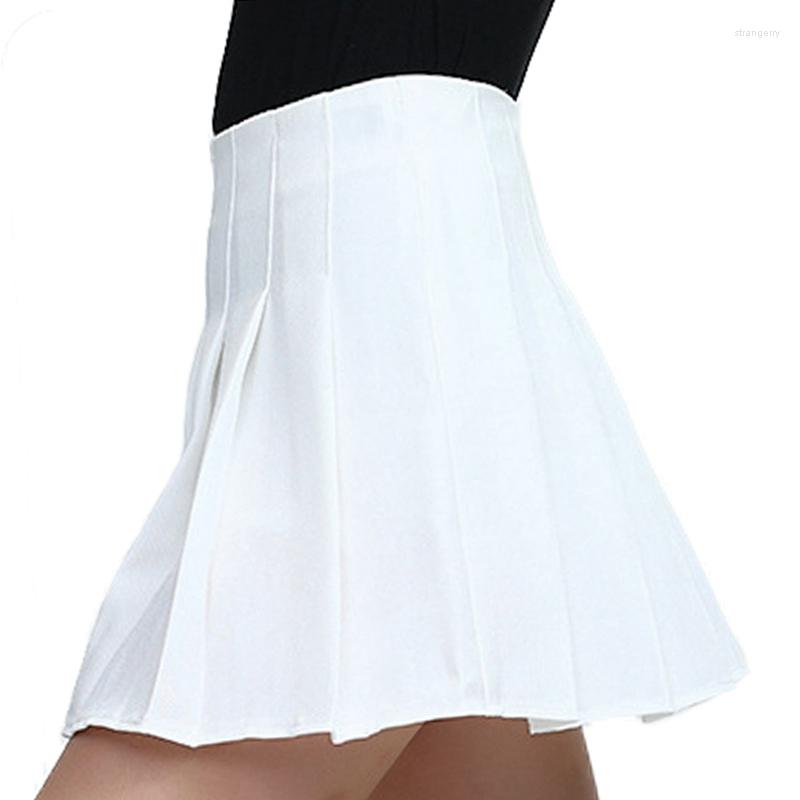 

Skirts Sexy Women Pleated Skirt Summer High Waist Chic A Line Ladies Korean Stitching Button Style Girls Dance, White