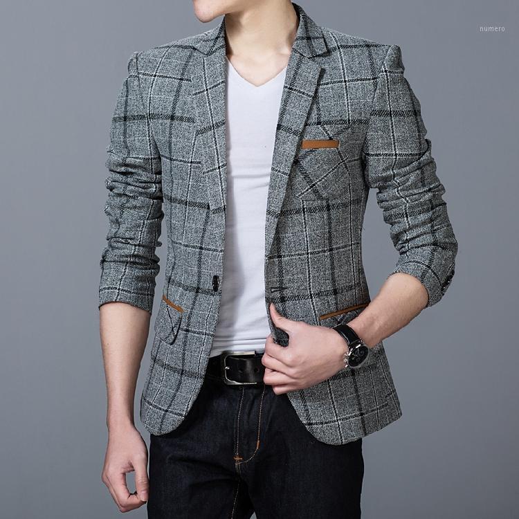 

Men's Jackets Thin Autumn 2022 Casual Mens And Coats Plaid Slim Turn Down Collar Jaqueta Masculina Plus Size HJ527, Black