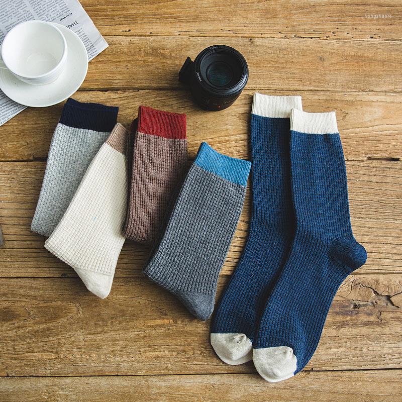 

Men's Socks High Quality Winter Warm Business Long Dress Sock Men Cotton Harajuku Double Stitches Compression For Gift, Blue