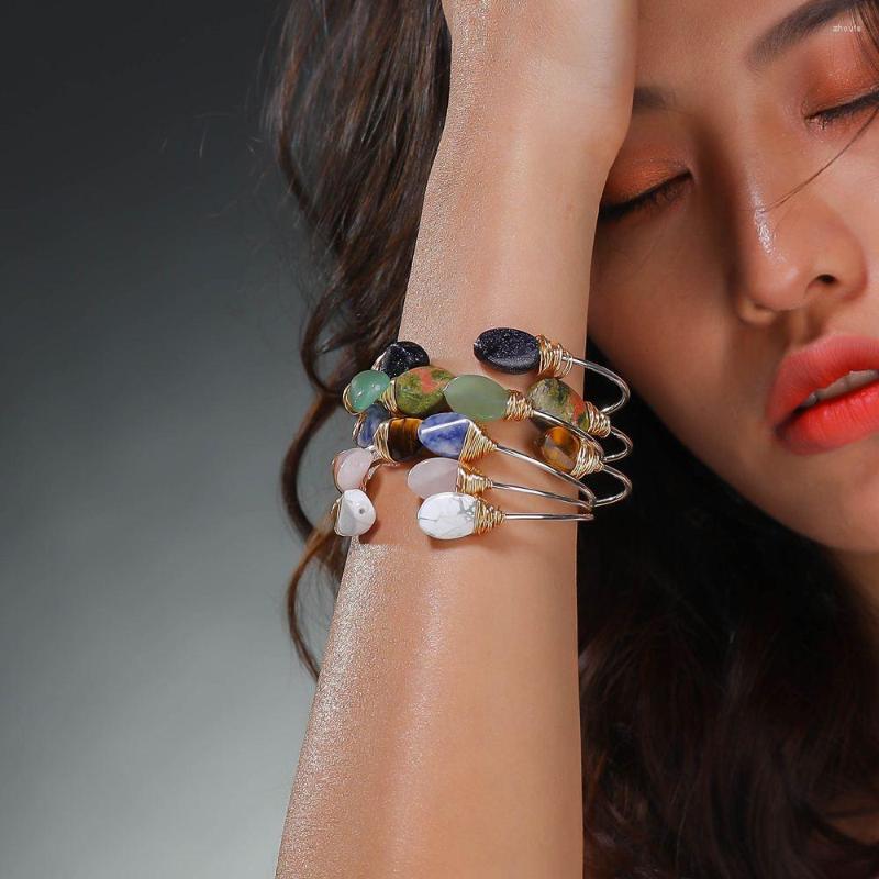 

Bangle 2022 Fashion Charm Natural Stone Bracelet & Bangles Adjustable Opening For Women's Statement