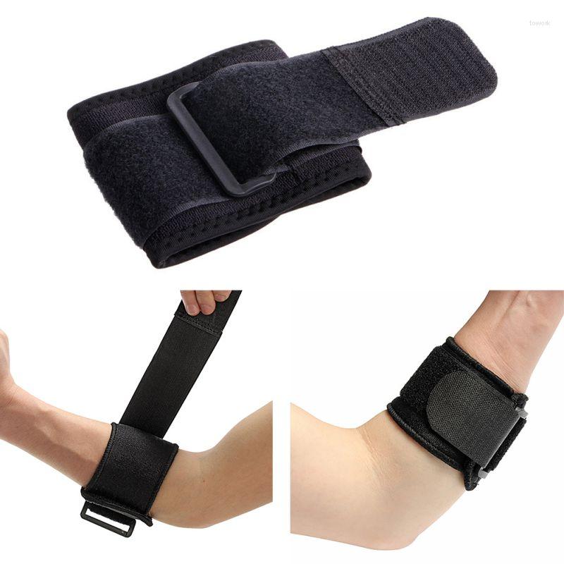 

Knee Pads Black Adjustable Tennis Fitness Elbow Support Strap Pad Sport Golf Pain Forearm Band Wraps, Qj0635