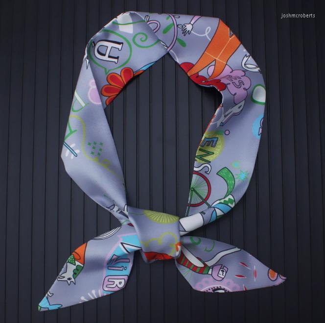 

Scarves Imitated Twill Silk Satin Multipurpose Womens Skinny Scarf Handbag Hair Neck Hand Accessorry Mixed 50PCS/LOT #4088