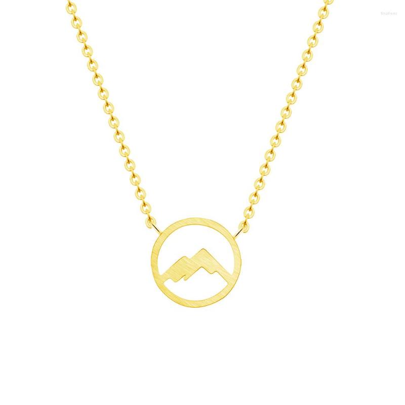 

Pendant Necklaces Lover Gifts Mountain Necklace Range Jewelry Nature Hiker Climbing Minimalist Stainless Steel
